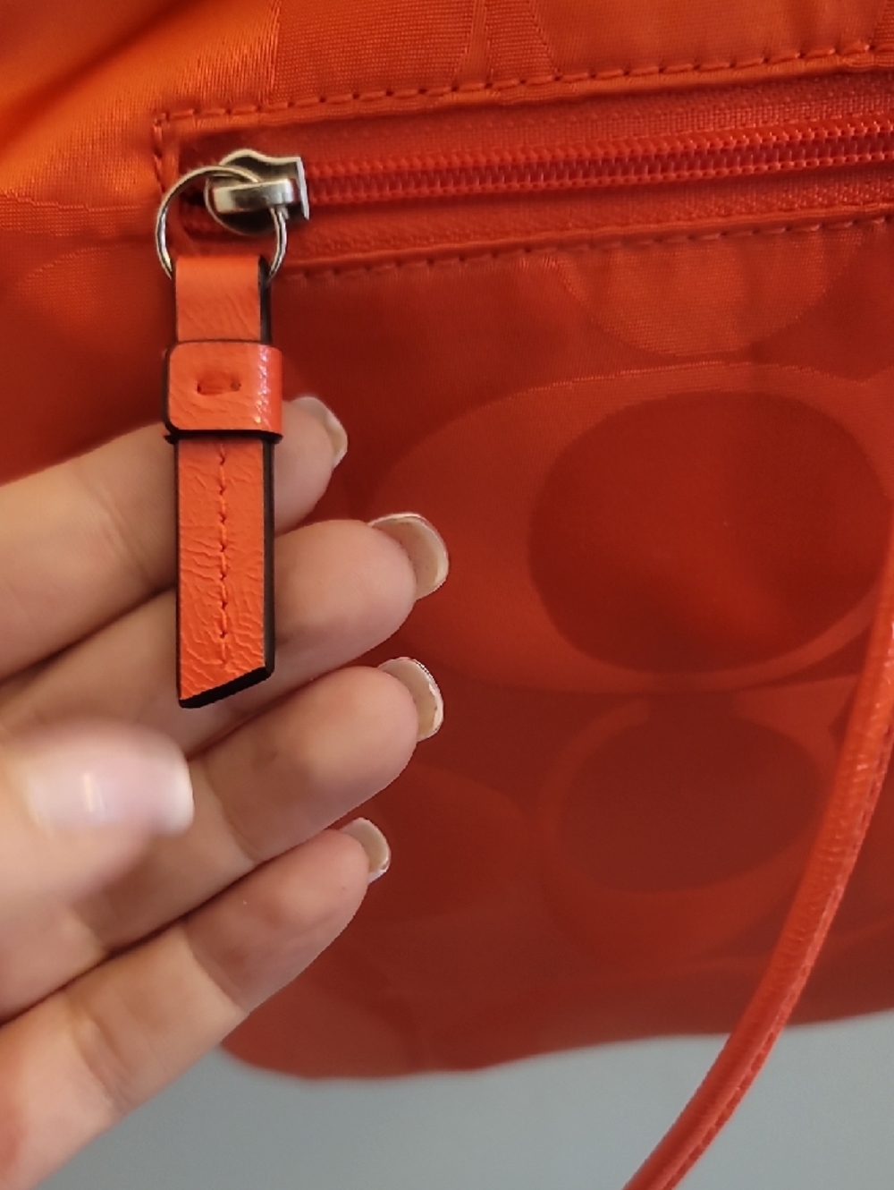 Coach Orange Signature Nylon Drawstring Backpack - Picture 3 of 12